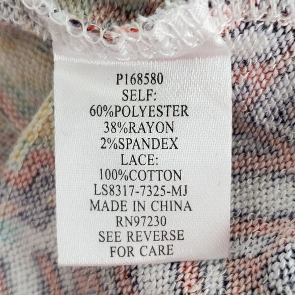 Younique Multi-Color Tribal Aztec Fringe Lace Stretchy Sweater Top NEW Size 3X - Picture 12 of 14